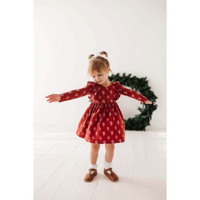 Long Sleeve Ruffle Dress Pine - Dresses - 6
