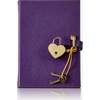 Heart Lock Leather Diary, Purple - Books - 1 - thumbnail