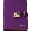 Heart Lock Leather Diary, Purple - Books - 3 - thumbnail