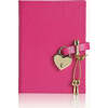 Heart Lock Leather Diary, Pink - Books - 1 - thumbnail