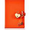 Heart Lock Leather Diary, Orange - Books - 1 - thumbnail