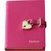 Heart Lock Leather Diary, Pink - Books - 3 - thumbnail