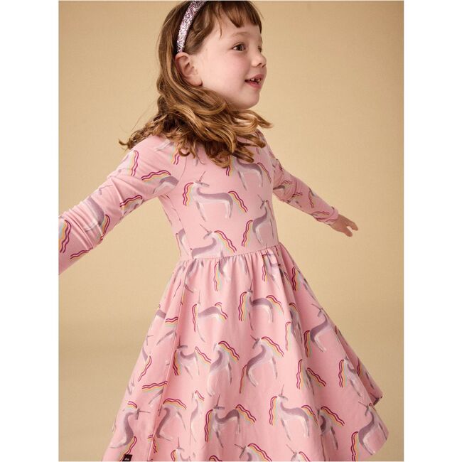 Printed Ballet Dress, Rainbow Unicorn - Dresses - 4