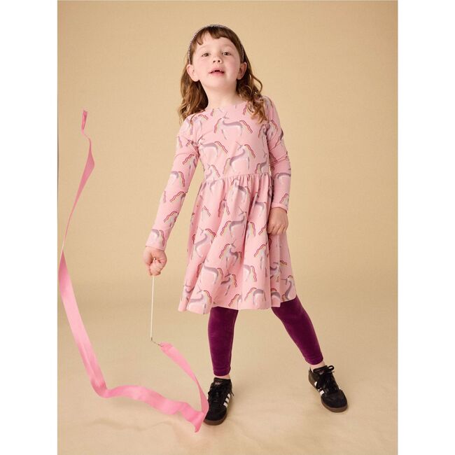 Printed Ballet Dress, Rainbow Unicorn - Dresses - 5