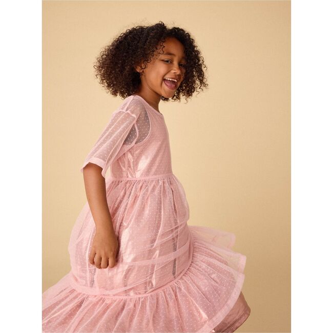 Layered Tulle & Foil Dress, Cherry Blossom - Dresses - 5