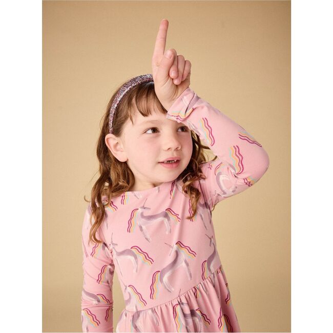 Printed Ballet Dress, Rainbow Unicorn - Dresses - 6