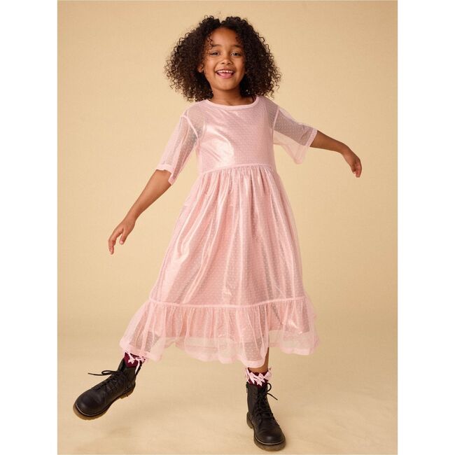 Layered Tulle & Foil Dress, Cherry Blossom - Dresses - 7
