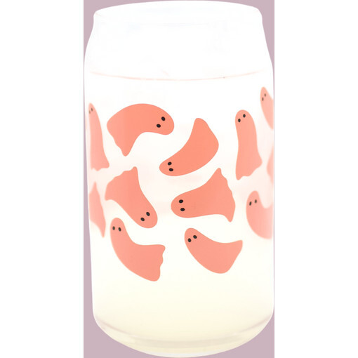 Pink Ghost Halloween Can Glass: 16oz
