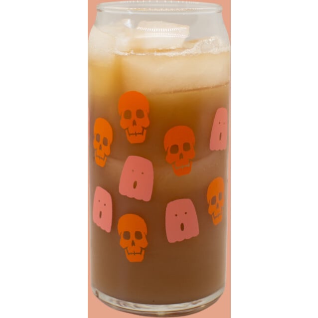 Ghost & Skull Halloween Can Glass - 20oz