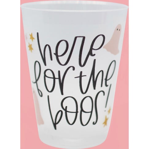 Here For The Boos! Set of 8 Halloween Party Cups