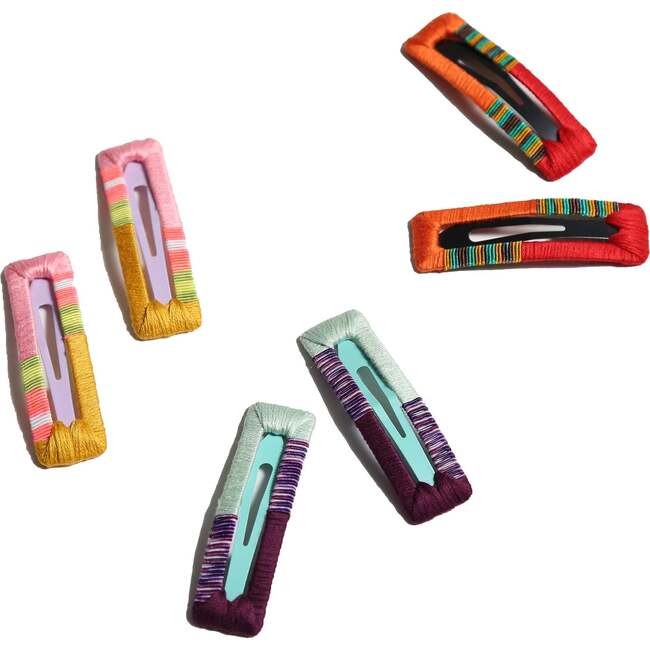 Salome Stack Hair Clips (Set of 6), Rainbow