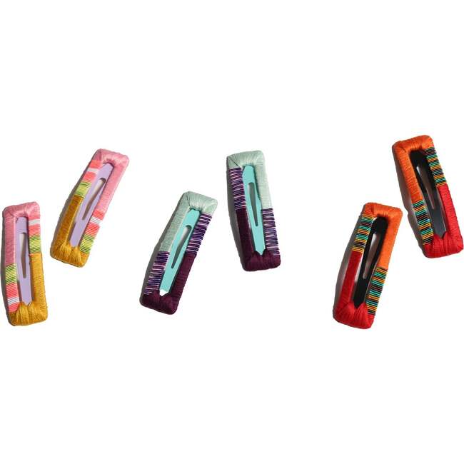 Salome Stack Hair Clips (Set of 6), Rainbow - Hair Accessories - 2