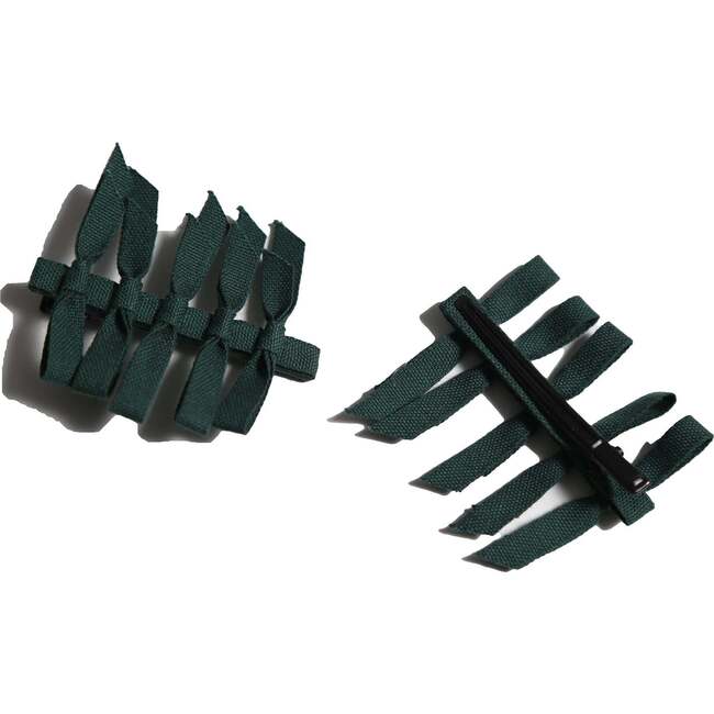 Ribbon Bow Barrettes (Set of 2), Cactus - Hair Accessories - 2