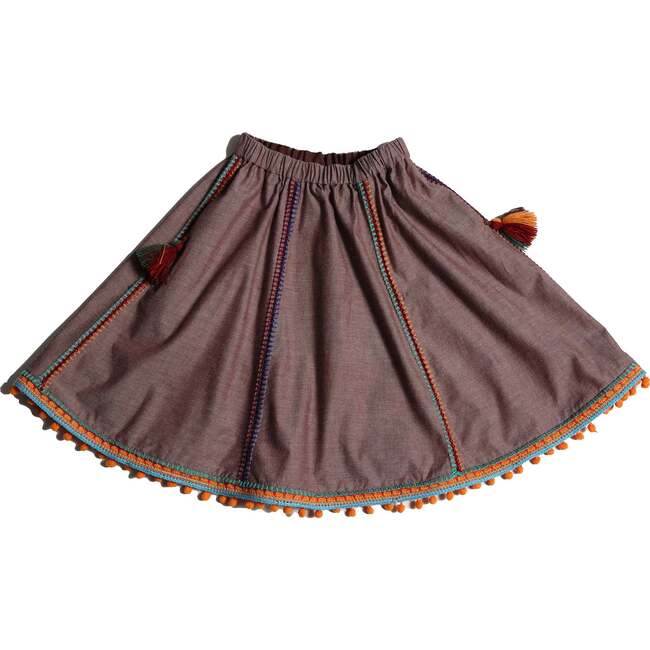 Maya Embroidered Peasant Skirt, Raisin