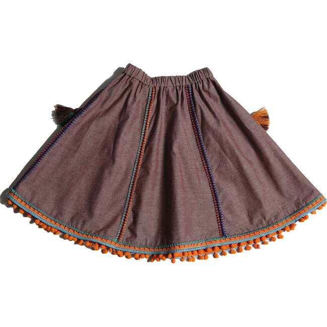 Maya Embroidered Peasant Skirt, Raisin - Skirts - 2