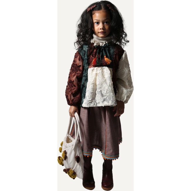 Maya Embroidered Peasant Skirt, Raisin - Skirts - 4