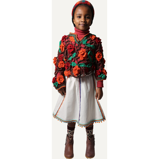 Maya Embroidered Peasant Skirt, Opal - Skirts - 4