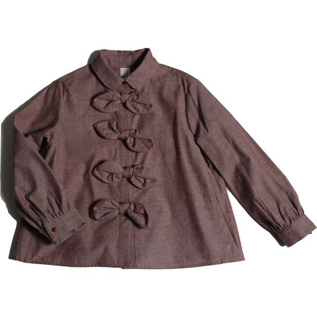 Maya Bow Blouse, Raisin