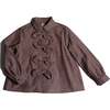 Maya Bow Blouse, Raisin - Shirts - 1 - thumbnail
