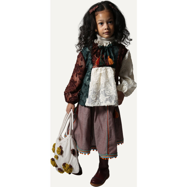 Maya Embroidered Peasant Skirt, Raisin - Skirts - 6