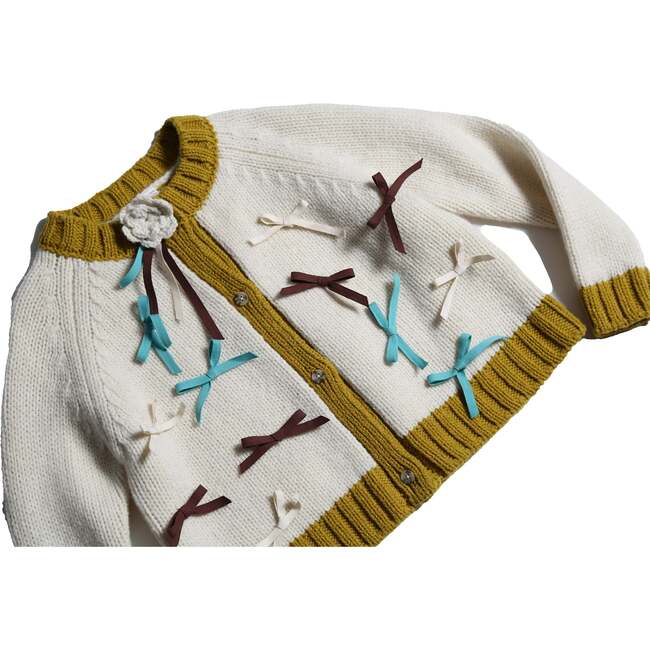 Marisol Bow Cardigan, Opal - Cardigans - 3