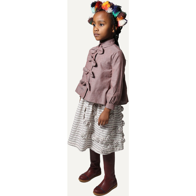 Maya Bow Blouse, Opal - Shirts - 5