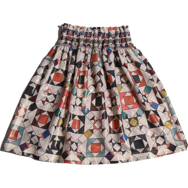 Luna Smocked Skirt, Rainbow