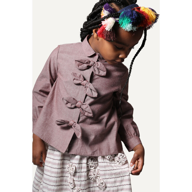 Maya Bow Blouse, Opal - Shirts - 7