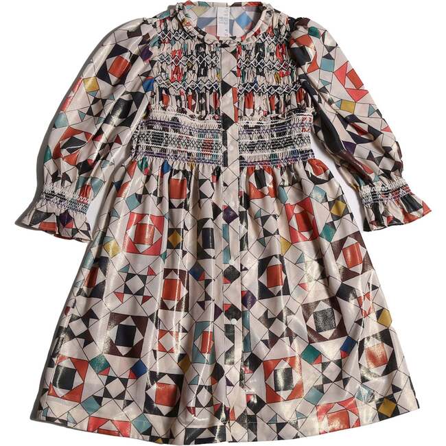 Luna Smocked Shirt Dress, Rainbow