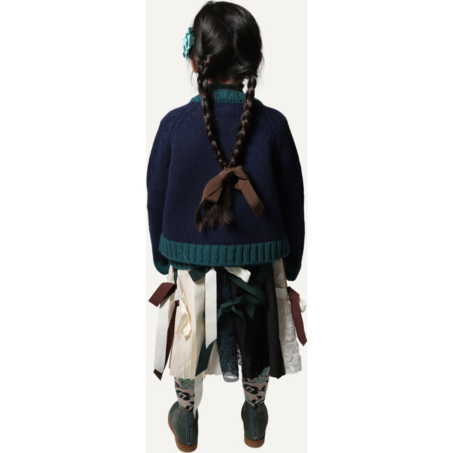 Marisol Bow Cardigan, Sapphire - Cardigans - 6