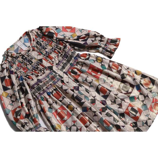 Luna Smocked Shirt Dress, Rainbow - Dresses - 3