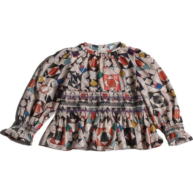 Luna Smocked Blouse, Rainbow