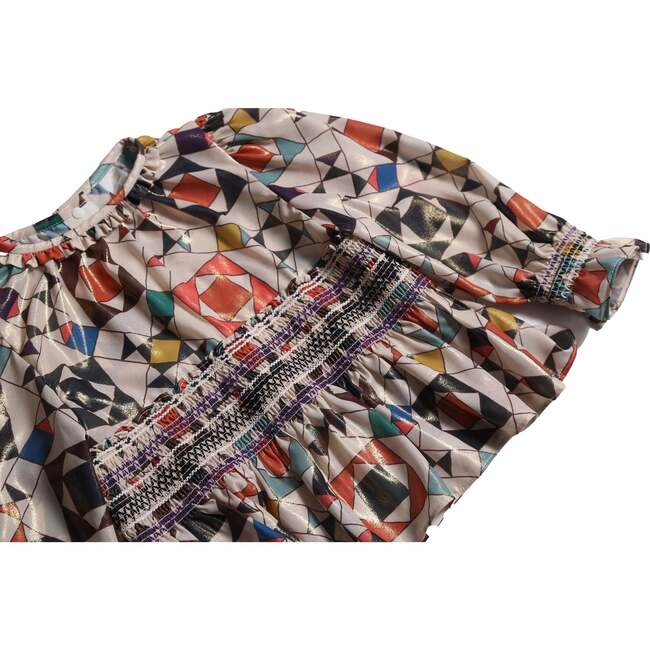 Luna Smocked Blouse, Rainbow - Shirts - 3