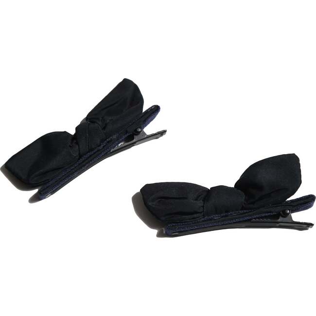 Estrella Bow Embellished Clips (Set of 2), Sapphire