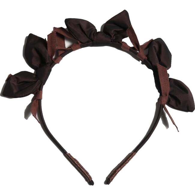 Estrella Bow Embellished Crown, Raisin