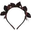 Estrella Bow Embellished Crown, Raisin - Headbands - 1 - thumbnail
