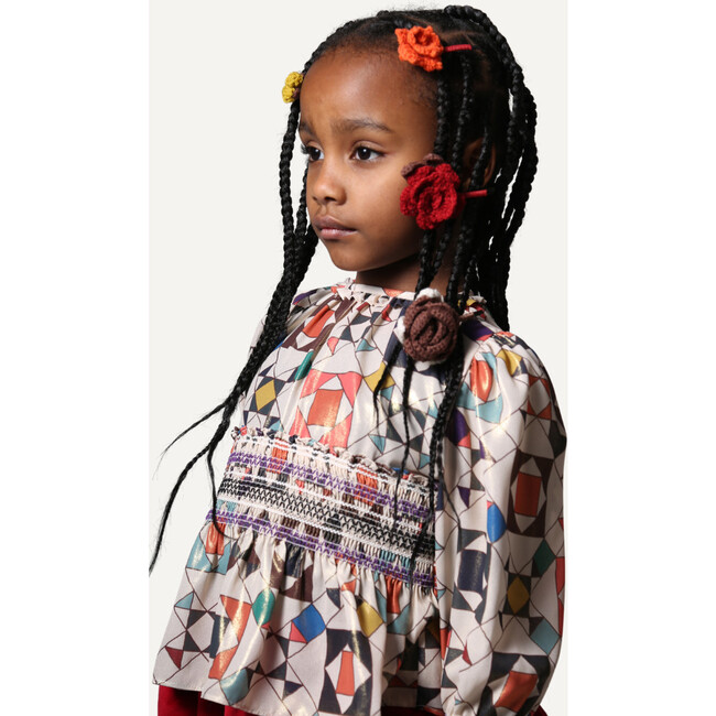 Luna Smocked Blouse, Rainbow - Shirts - 7