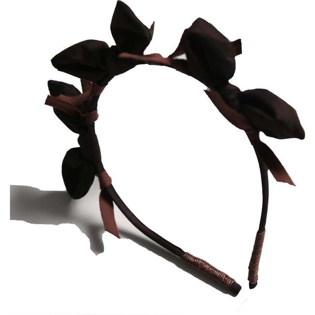 Estrella Bow Embellished Crown, Raisin - Headbands - 2