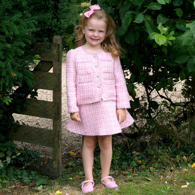 Tweed Jacket and Skirt Set, Pink - Mixed Apparel Set - 3