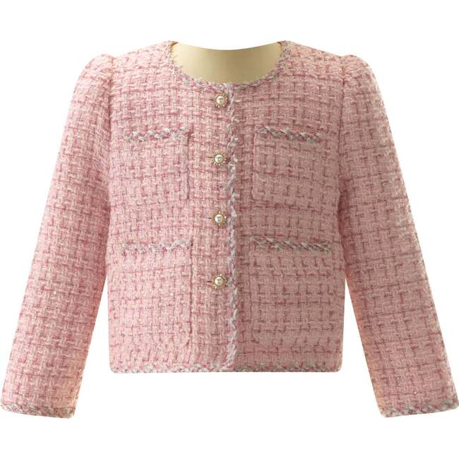 Tweed Jacket and Skirt Set, Pink - Mixed Apparel Set - 4