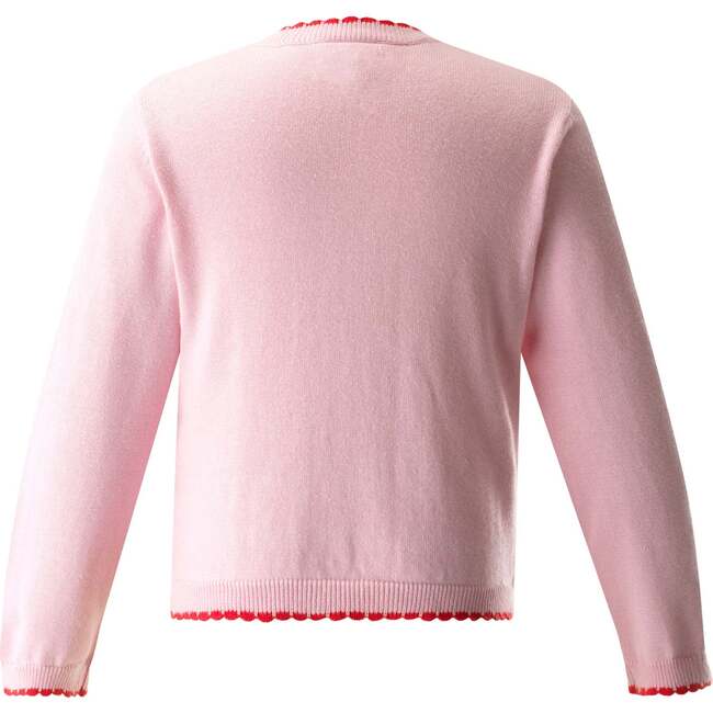 Strawberry Intarsia Cardigan, Pink - Cardigans - 2