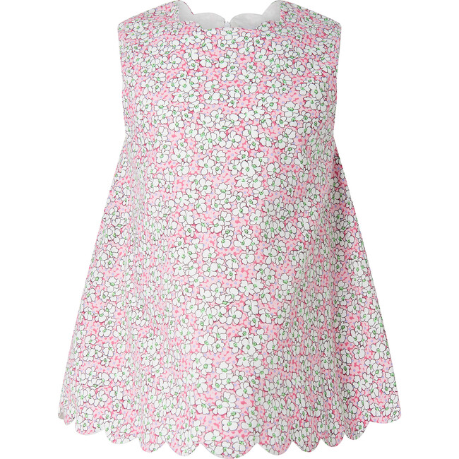 Scalloped Floral Top and Short Set, Pink - Mixed Apparel Set - 3