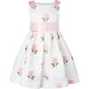 Rose Embroidered Organza Dress, Pink - Dresses - 1 - thumbnail