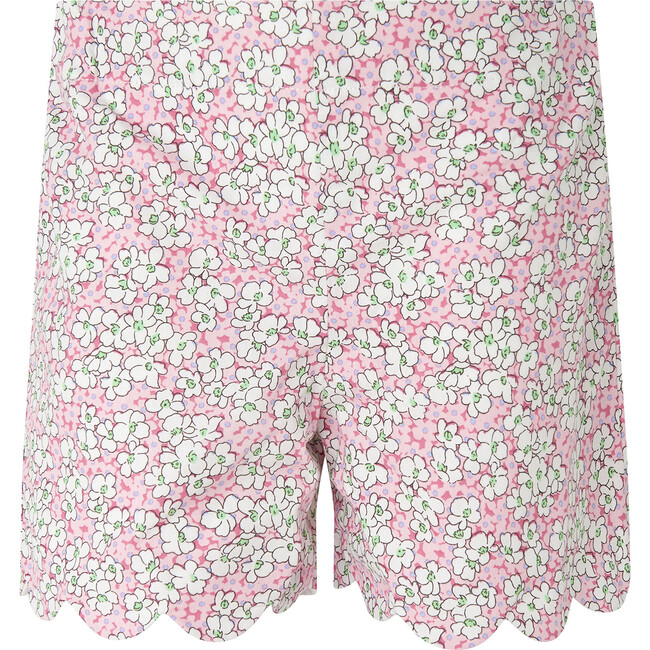 Scalloped Floral Top and Short Set, Pink - Mixed Apparel Set - 4