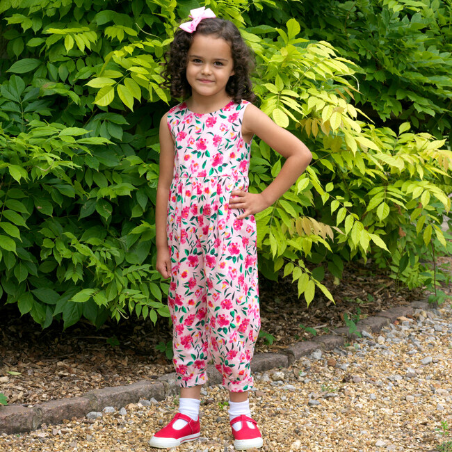 Posy Floral Jumpsuit, Pink - Rompers - 3