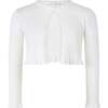 Pearl Trim Cardigan, White - Cardigans - 1 - thumbnail