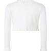 Pearl Trim Cardigan, White - Cardigans - 2