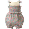 Pastel Floral Smocked Bubble, Pink - Rompers - 1 - thumbnail