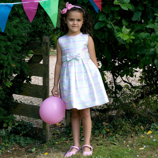 Pastel Stripe Party Dress, Multi - Dresses - 3