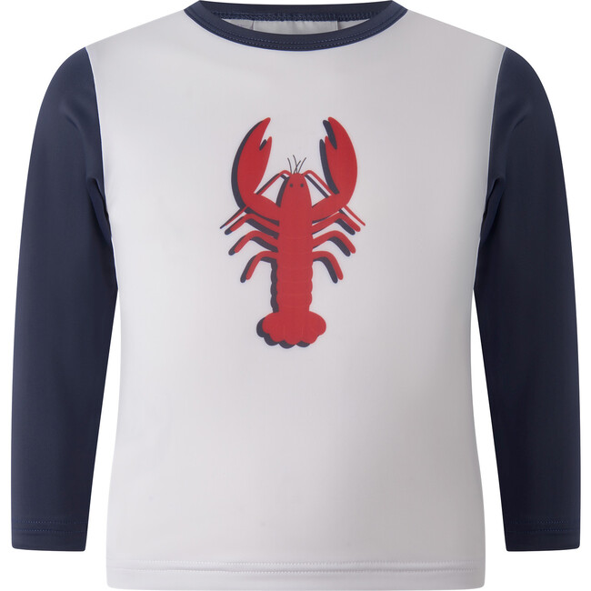 Lobster Rash Guard Top, Navy - Rash Guards - 1